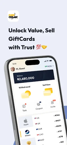 Descargar CardCosmic: Vende tus Tarjetas de Regalo de Forma Segura - Screenshot 1