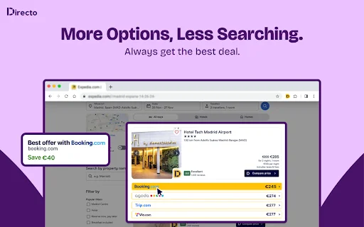 Directo: Encuentra las mejores ofertas de hoteles – Extensión Chrome - Screenshot 4