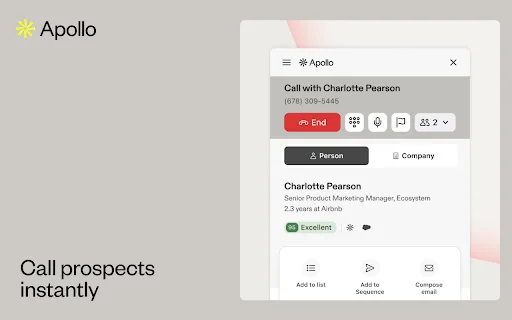 Apollo.io: Encuentra correos y teléfonos B2B gratis – Extensión - Screenshot 3