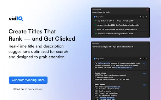 vidIQ Vision para YouTube: Optimiza tus videos y crece hoy - Screenshot 1