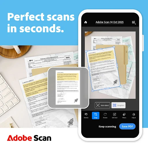 Adobe Scan: Escáner PDF y OCR profesional – Descarga Gratis - Screenshot 1
