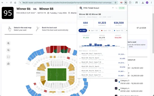 FIFA Ticket Scout: Encuentra entradas baratas para el Mundial 2026 - Screenshot 1