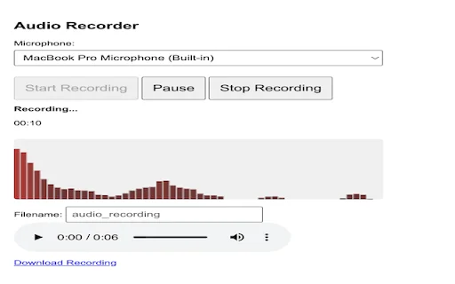 Audio Capture For Chrome: Graba audio online gratis y fácil - Screenshot 1