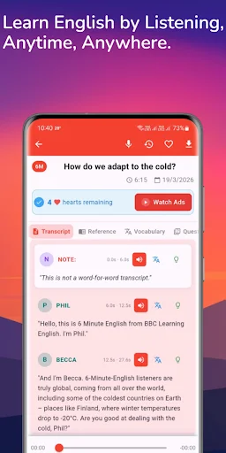 Descarga Learning English – 6 minutos: Mejora tu Inglés con IA - Screenshot 3