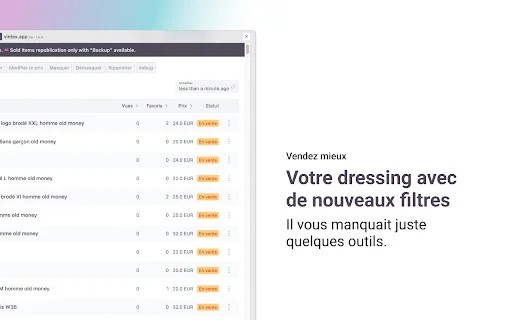 Vintex: Automatiza tus ventas en Vinted y ahorra tiempo – Descargar - Screenshot 2