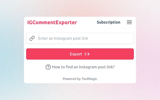 ICommentExporter: Exporta comentarios de Instagram a Excel y CSV - Screenshot 1