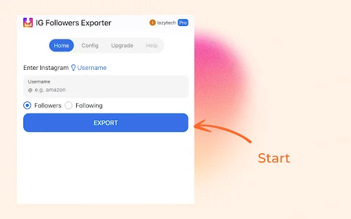 IG Followers Exporter: Exporta tus seguidores a Excel y CSV - Screenshot 1