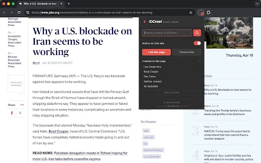IDCrawl Name Linker: Encuentra perfiles al instante en la web - Screenshot 1