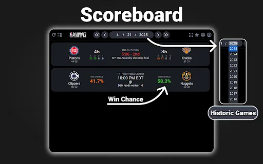 NBA Scoreboard: Resultados y estadísticas de la NBA en tiempo real - Screenshot 1
