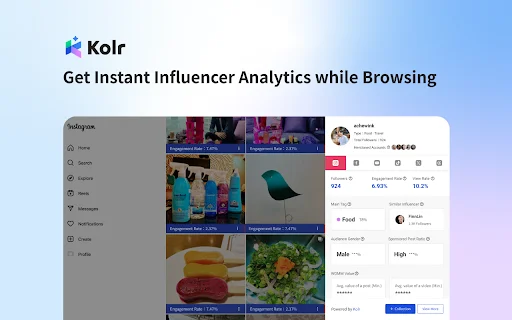 Kolr: Analítica de Influencers IA – Extensión para Chrome - Screenshot 1