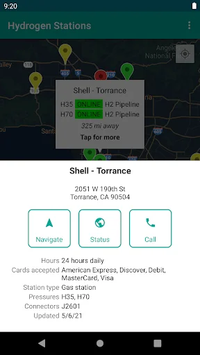 Hydrogen Stations USA: Localizador de Hidrógeno para tu Vehículo - Screenshot 3
