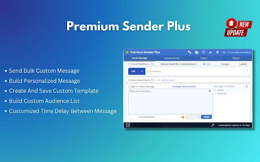 Premium Sender Plus: Envía Mensajes Personalizados Fácilmente - Screenshot 1